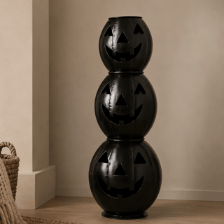 Black Metal Pumpkin Tabletop - Joy By