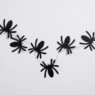 Black Metal Spider Garland - Joy By