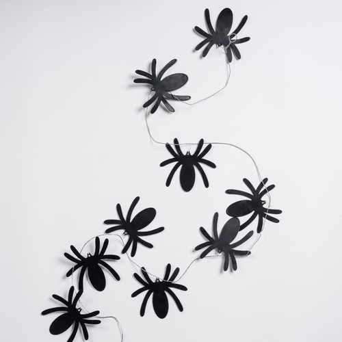 Black Metal Spider Garland - Joy By