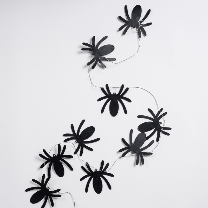 Black Metal Spider Garland - Joy By