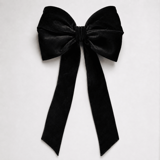 Black Velvet Large Bow Topper - Joy By