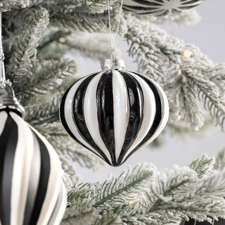 Black & White Onion Shape Ornament - Joy By