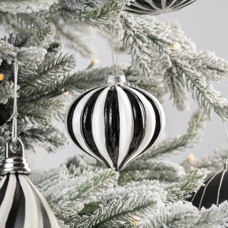 Black & White Onion Shape Ornament - Joy By