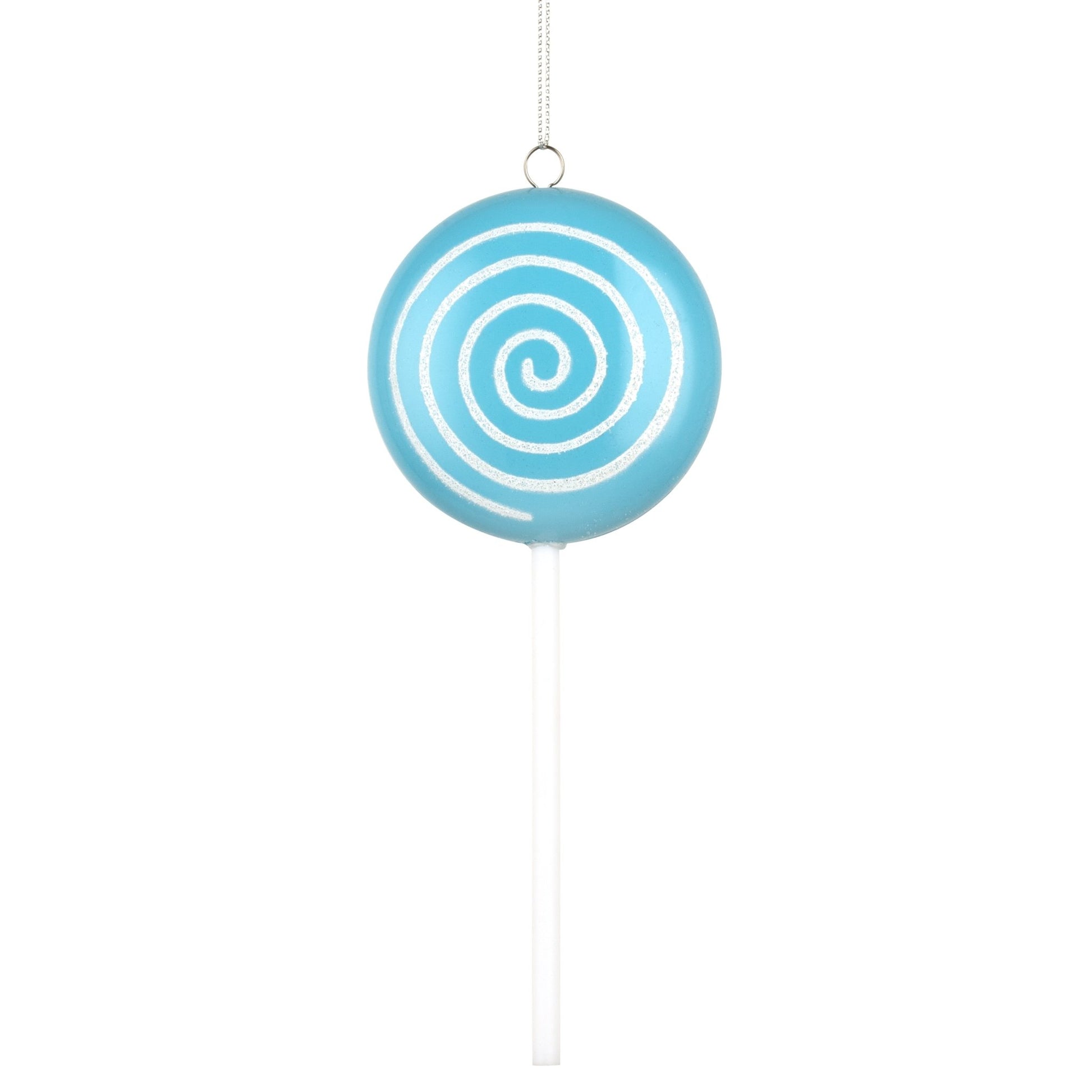 Blue Glitter Dusted Lollipop Ornament - Joy By