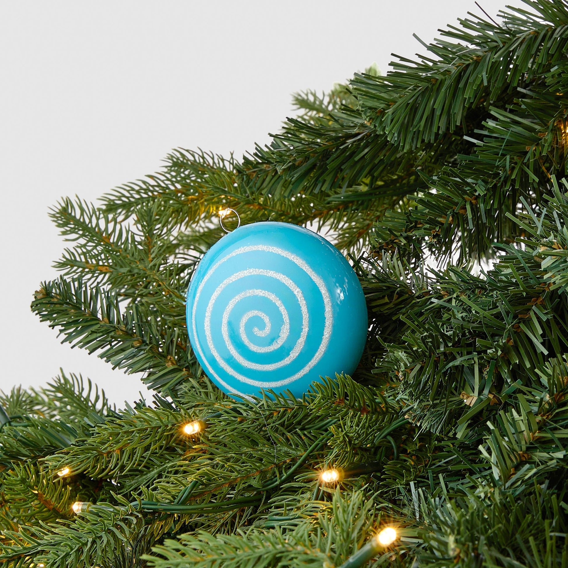 Blue Glitter Dusted Lollipop Ornament - Joy By
