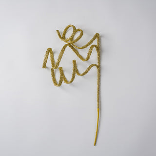 Bright Gold Tinsel Twirl Pick - Joy By