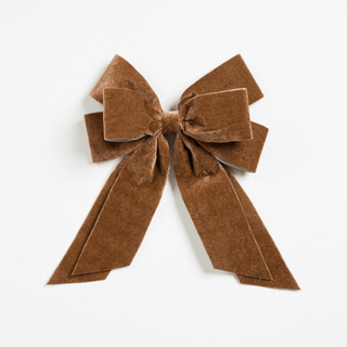 Brown Velvet Bow Ornament - Joy By