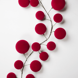 Burgundy Flocked Mixed Ornament Garland 6" - Joy By