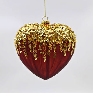Burgundy Heart hanging ornament - Joy By
