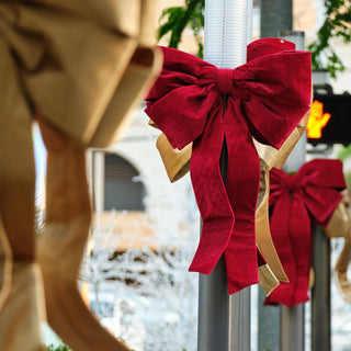 Burgundy Oversized Outdoor Bow - Joy By