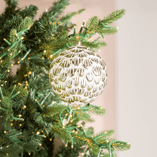 Champagne Beige Pine Cone Ornament 5" - Joy By