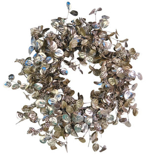 Champagne Euclyptus leaves & berry cluster wreath - Joy By