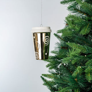 Champagne Glitter Coffee Cup Ornament - Joy By