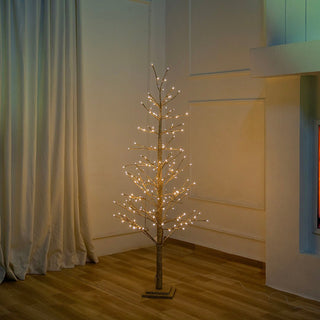 Champagne Gold Glitter Porch Tree with Twinkling LED Lights - Joy By