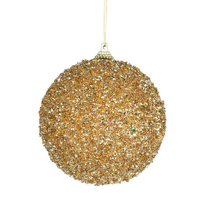 Champagne & Gold Sequin Ball Ornament - Joy By
