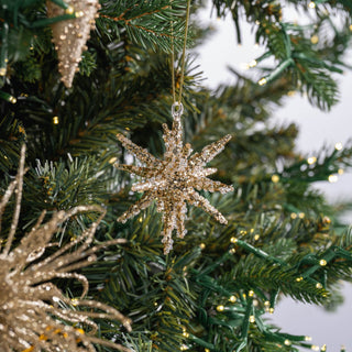 Champagne Meteor Star Ornament - Joy By