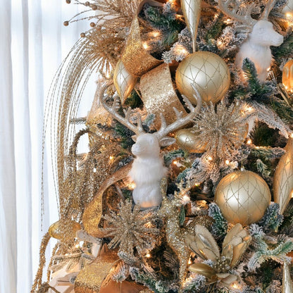 Champagne Oval Drop Ornament with Champagne Glitter - Joy By