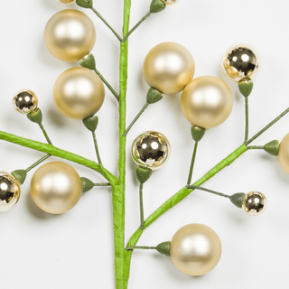 Champagne Shiny & Matte Ball Spray Pick 27" - Joy By