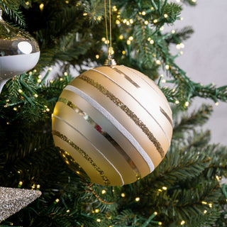 Champagne Swirl Ornament With White & Glitter Details - Joy By