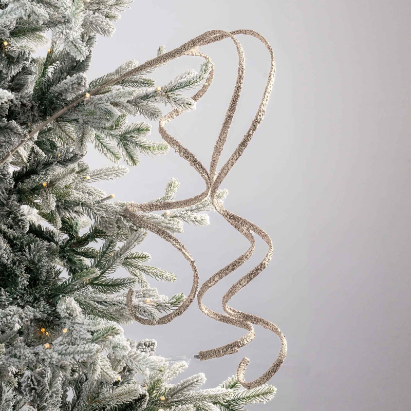 Champagne Twirl Ribbon Festive Pick