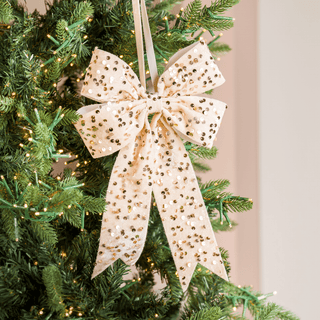 Champagne Velvet Sequin Bow - Joy By
