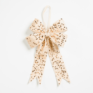 Champagne Velvet Sequin Bow - Joy By
