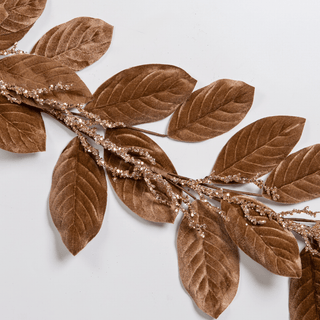 Chocolate Brown Velvet Magnolia Garland - Joy By