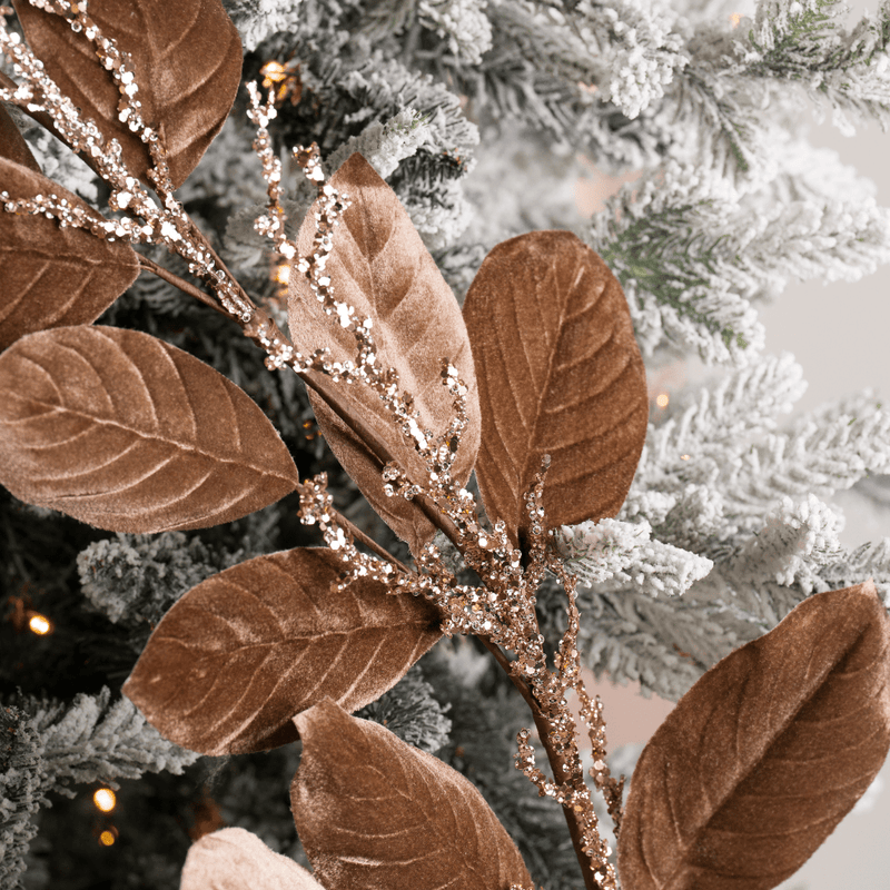 Chocolate Brown Velvet Magnolia Garland - Joy By