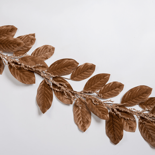 Chocolate Brown Velvet Magnolia Garland - Joy By