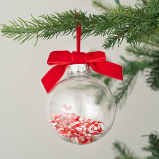 Clear 3" Ball filled with Candy Canes - Joy By