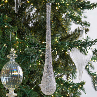 Clear Glass Teardrop Ornament - Joy By