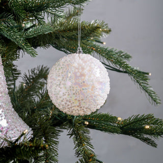 Clear Iridescent Ball Ornament - Joy By
