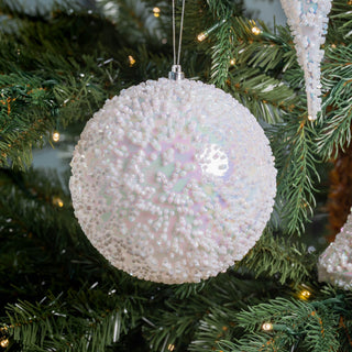 Clear Iridescent Ball Ornament - Joy By