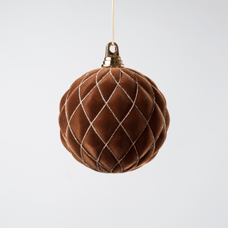 Coffee Flocked 6" Shatterproof Ball Ornament - Joy By