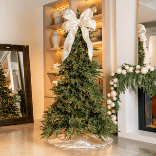 Cream Velvet Festive Bow Topper - Joy By