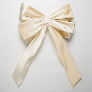 Cream Velvet Festive Bow Topper - Joy By