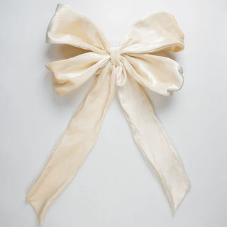 Cream Velvet Festive Bow Topper - Joy By