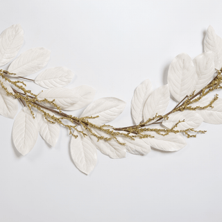 Cream Velvet Leaf Garland - Joy By