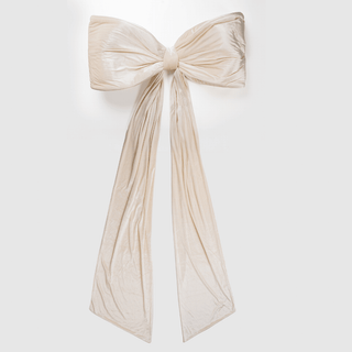Cream Velvet Padded Bow Topper with Tails - Joy By