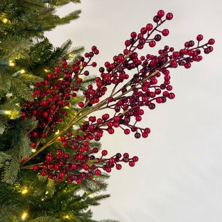 Crimson Red Berry 42" Floral Stem - Joy By