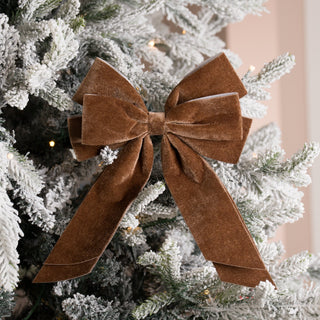 Dark Brown Velvet Bow, Set of 6