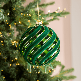 Dark Green Glass Hanging Ball Ornament - Joy By