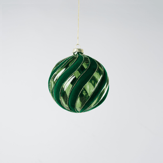 Dark Green Glass Hanging Ball Ornament - Joy By