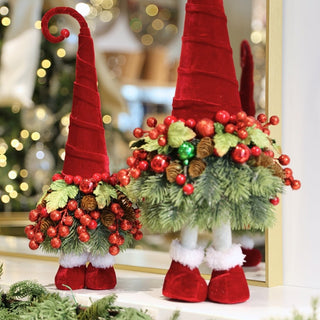 Elf Tabletop Decoration With Holly Leaves & Berries - Joy By