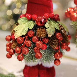 Elf Tabletop Decoration With Holly Leaves & Berries - Joy By