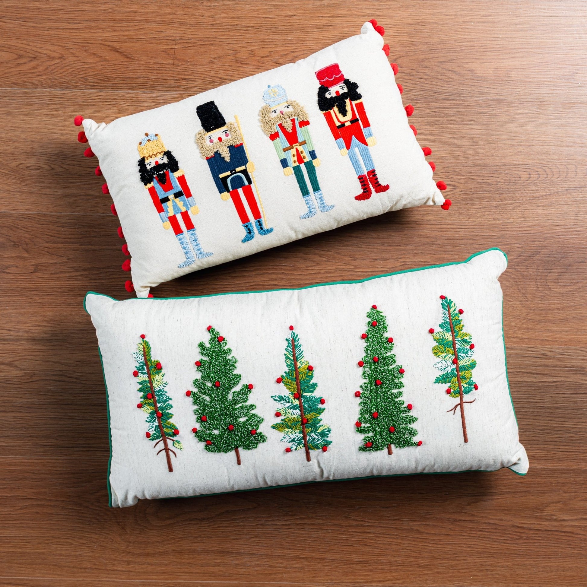 Embroidered Tree Cushion With Insert - Joy By