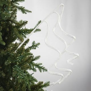Festive White Tinsel Twirl Pick - Joy By