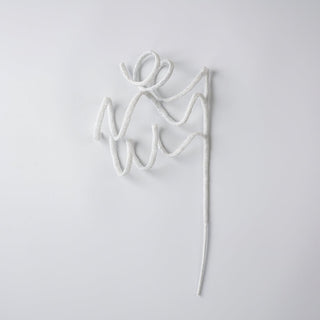 Festive White Tinsel Twirl Pick - Joy By