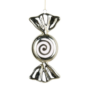 Flat Champagne 7.5" Swirl Candy Ornament - Joy By