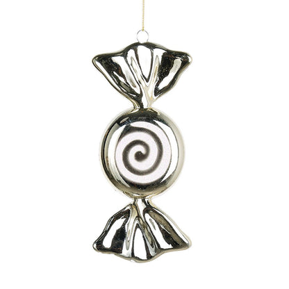 Flat Champagne 7.5" Swirl Candy Ornament - Joy By